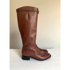 Renvy tall brown leather boots buckle sz 10